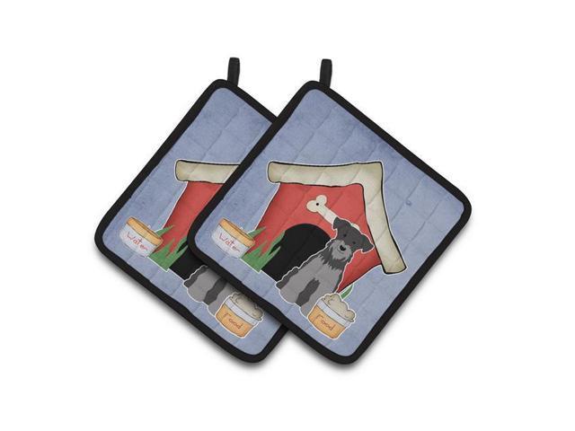 Carolines Treasures BB2806PTHD Dog House Collection Miniature Schanuzer Black & Silver Pair of Pot Holders