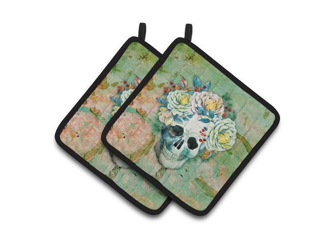 Carolines Treasures BB5124PTHD Day of the Dead Skull with Flowers Pair of Pot Holders