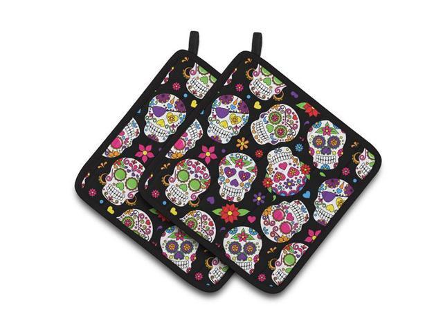 Carolines Treasures BB5116PTHD Day of the Dead Black Pair of Pot Holders