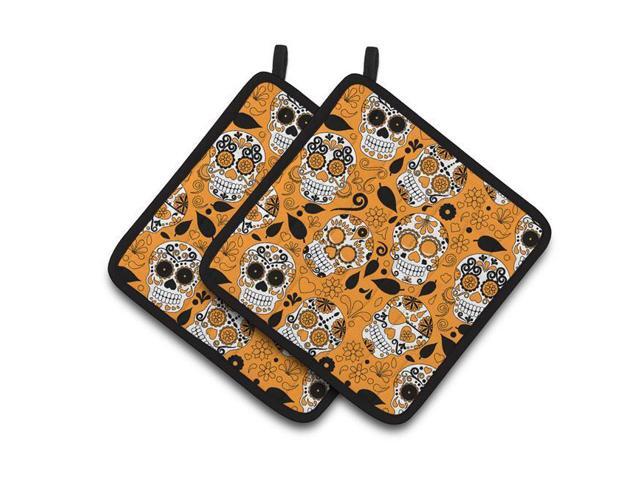 Carolines Treasures BB5118PTHD Day of the Dead Orange Pair of Pot Holders