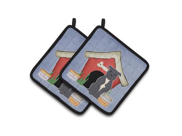 Carolines Treasures BB2800PTHD Dog House Collection Staffordshire Bull Terrier Blue Pair of Pot Holders