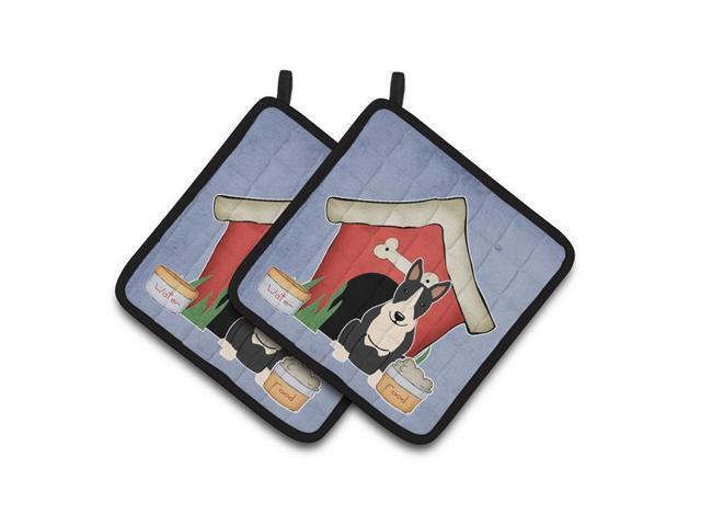 Carolines Treasures BB2887PTHD Dog House Collection Bull Terrier Black & White Pair of Pot Holders