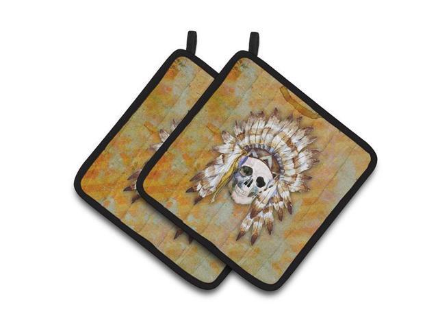 Carolines Treasures BB5121PTHD Day of the Dead Indian Skull Pair of Pot Holders