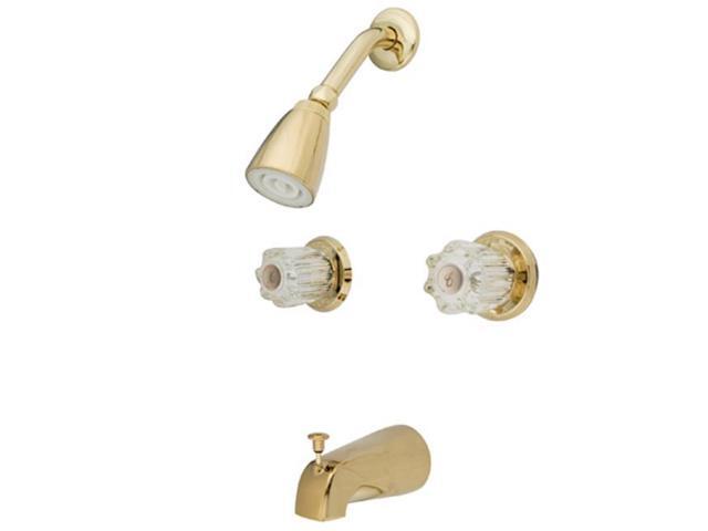Kingston Brass Kb142 Tub And Shower Faucet Complete Set - Polished Brass Finish