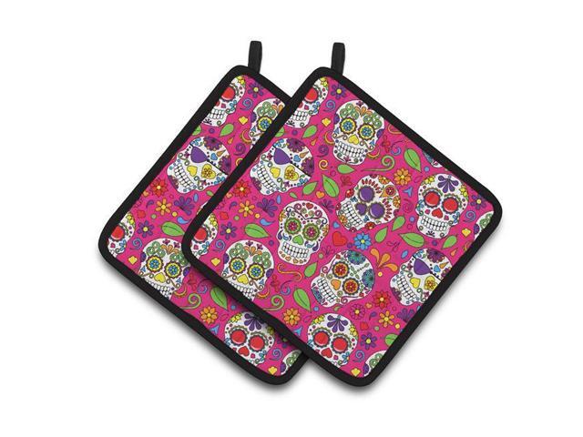 Carolines Treasures BB5115PTHD Day of the Dead Pink Pair of Pot Holders