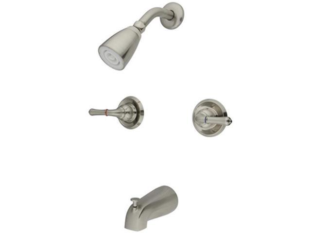 Kingston Brass Kb248 Twin Handles Tub-Shower Faucet - Satin Nickel Finish