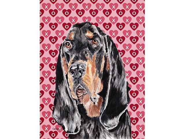Carolines Treasures SC9553GF Coonhound Valentines Love Flag Garden Size