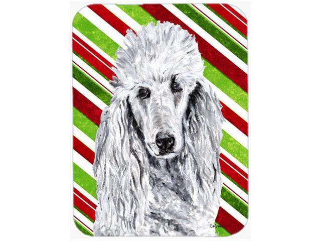 White Standard Poodle Candy Cane Christmas Mouse Pad Hot Pad or Trivet SC9799MP