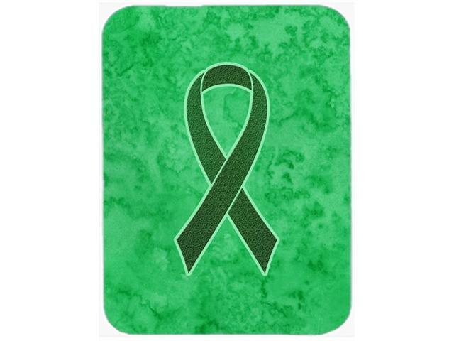 Emerald Green Ribbon for Liver Cancer Awareness Mouse Pad Hot Pad or Trivet AN1221MP