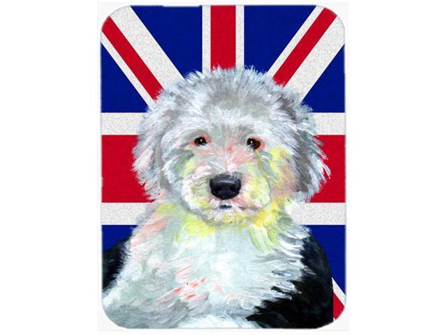 Old English Sheepdog with English Union Jack British Flag Mouse Pad Hot Pad or Trivet LH9497MP