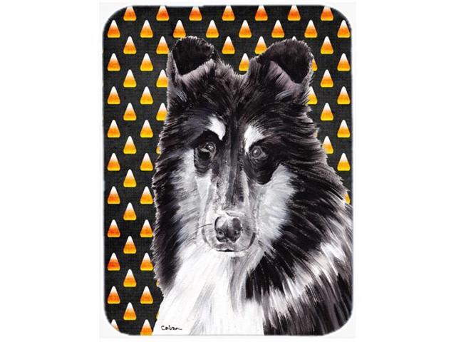 Black and White Collie Candy Corn Halloween Mouse Pad Hot Pad or Trivet SC9654MP