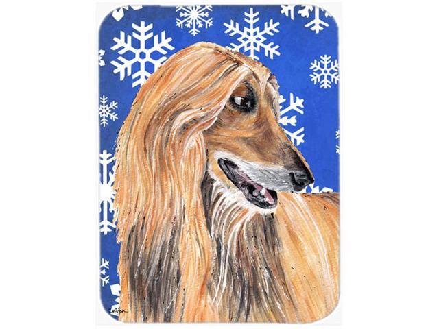 Afghan Hound Winter Snowflakes Holiday Mouse Pad Hot Pad or Trivet SC9499MP