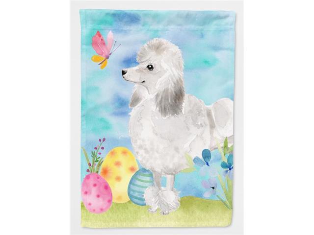 Carolines Treasures BB9630GF White Standard Poodle Easter Garden Flag