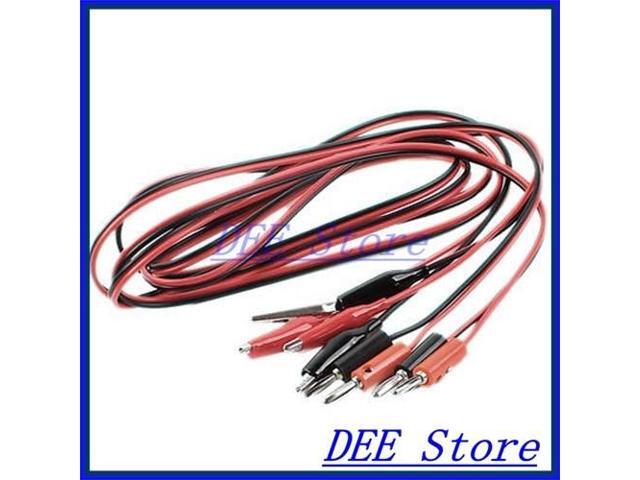 2 Pcs Dual Head Banana Plug to Alligator Clip Cable Testing Wire 492Ft