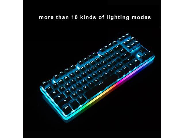 CENNBIE Tenkeyless Mechanical Gaming Keyboard 87 Keys with Tactile Cherry MX Brown 360 Degree Rainbow LED Backlit