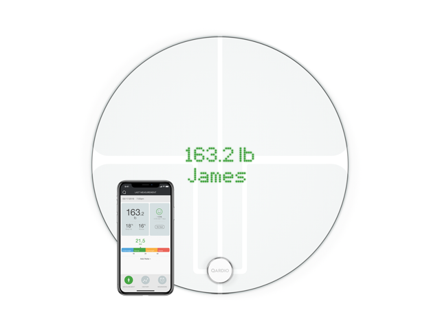 QardioBase 2 WiFi Smart Scale and Body Analyzer: monitor weight BMI and body composition easily store track and share data Free app for iOS