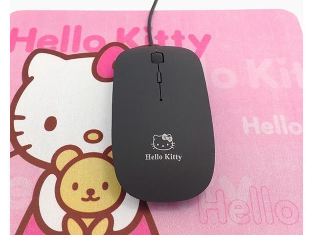 Cartoon Design Wired Optical Pink Hello Kitty Mouse Mice Mause For Laptop Notebook Computer Kids Gift