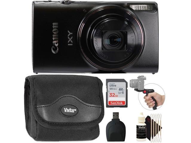 NeweggBusiness - Canon Powershot IXY 650/ELPH 360 20.2MP Point and Shoot  Digital Camera (Black) with 32GB Accessory Bundle