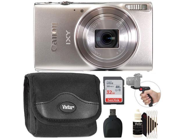 NeweggBusiness - Canon Powershot IXY 650/ELPH 360 20.2MP Point and Shoot  Digital Camera (Silver) with 32GB Accessory Bundle