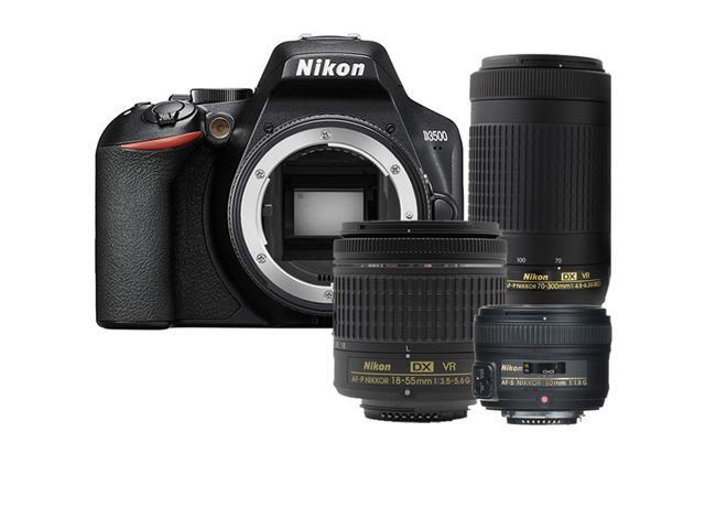 Nikon D3500 242MP Digital SLR Camera with 18-55mm Lens 50mm 18G Lens + 70-300mm Lens