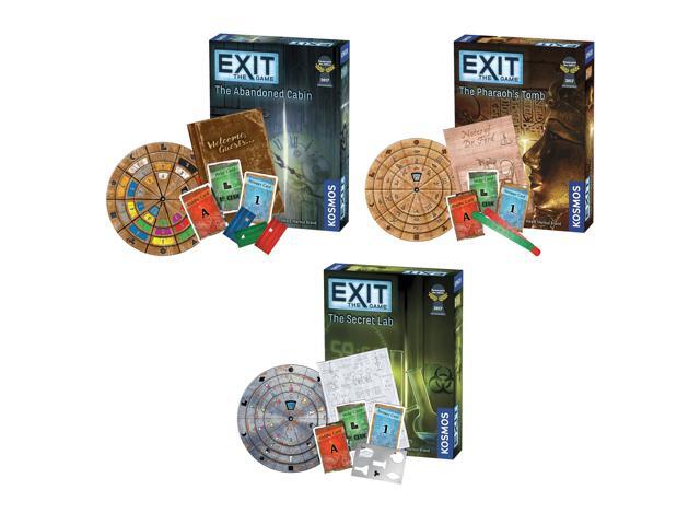 Thames & Kosmos Exit the Game Bundle of 3: The Secret Lab/ The Abandoned Cabin/ The Pharaoh's Tomb