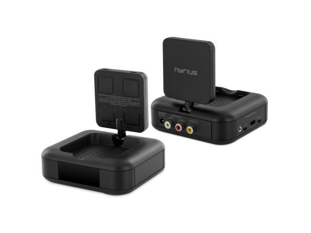 Nyrius 58GHz 4 Channel Wireless Video & Audio Sender Transmitter & Receiver with IR Remote Extender for Streaming Cable Satellite DVD to TV