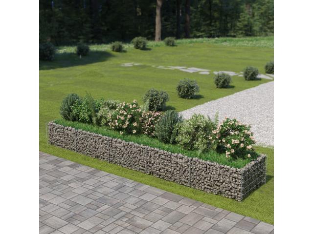 vidaXL Gabion Raised Bed Galvanized Steel 1772' Raised Garden Bed Flower Box