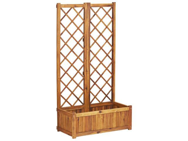 vidaXL Solid Acacia Wood Raised Bed with Trellis 315'x15'x591' Pot Planter
