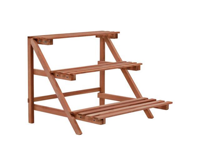 vidaXL 3-Tier Plant Stand Cedar Wood 189'x177'x157' Garden Plant Display