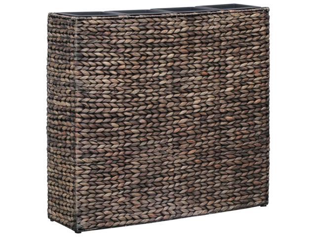 vidaXL Garden Raised Bed with 4 Pots Water Hyacinth Brown Planter Plant Box