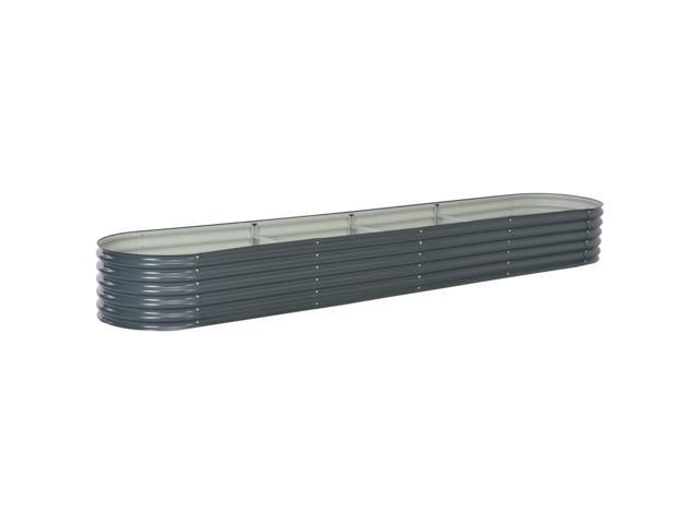 vidaXL Garden Raised Bed 1575' Galvanised Steel Gray Garden Plant Flower Box