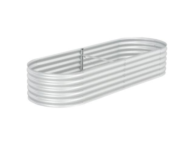 vidaXL Garden Raised Bed 945' Galvanised Steel Silver Garden Plant Flower Box