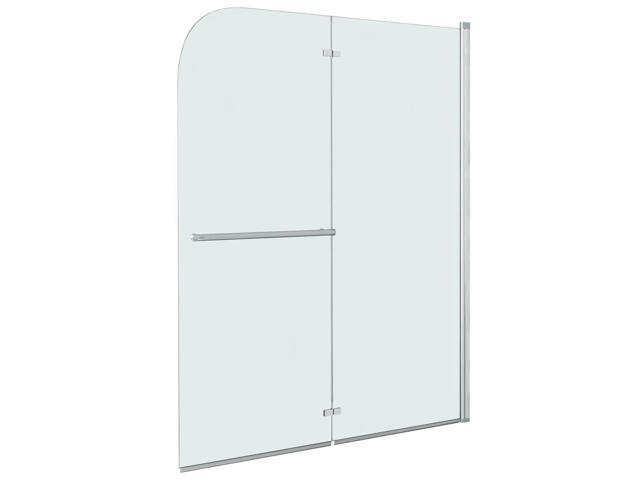 vidaXL Folding Shower Enclosure 2 Panels ESG Shower Door Hardware Bathroom