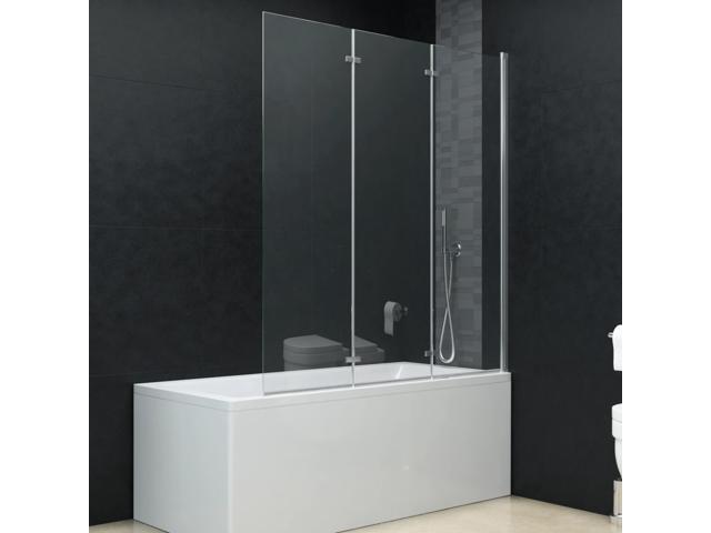 vidaXL Folding Shower Enclosure 3 Panels ESG Shower Door Hardware Bathroom