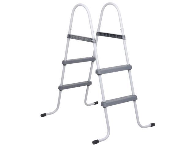 vidaXL Pool Ladder Steel Above Ground Swimming Pool Step Home Decor Garden