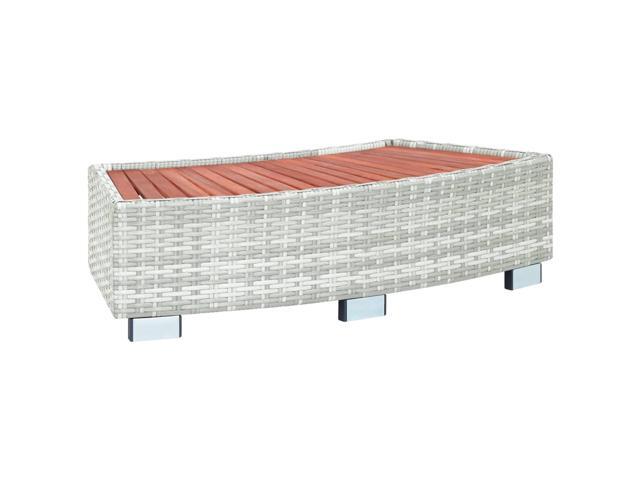 vidaXL Spa Step Light Gray Poly Rattan Hot Tub Pool Ladder Footstep Garden