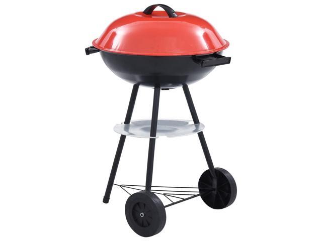 vidaXL Portable XXL Charcoal Kettle BBQ Grill with Wheels Camping Outdoor