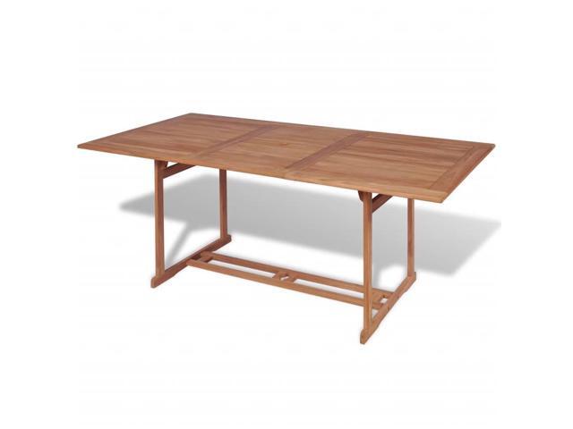 vidaXL Solid Teak Wood Garden Table Outdoor Patio Terrace Dinner Wooden Table