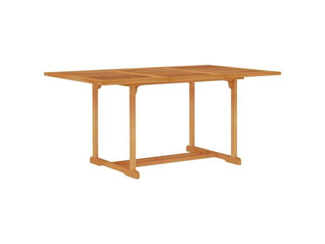 vidaXL Solid Teak Wood Garden Table Outdoor Patio Dining Dinner Wooden Table