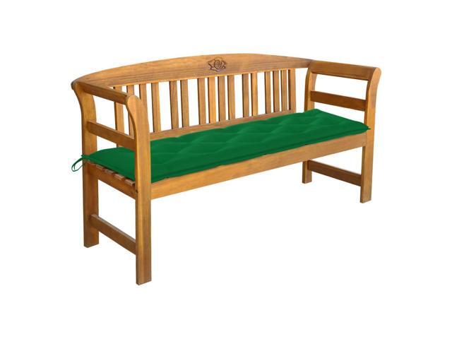 vidaXL Solid Acacia Wood Garden Bench with Cushion 618' Outdoor Lounge Seat