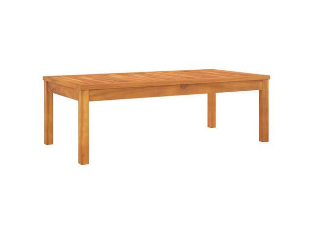 vidaXL Solid Acacia Wood Coffee Table Gray Outdoor Couch Side Accent Wooden