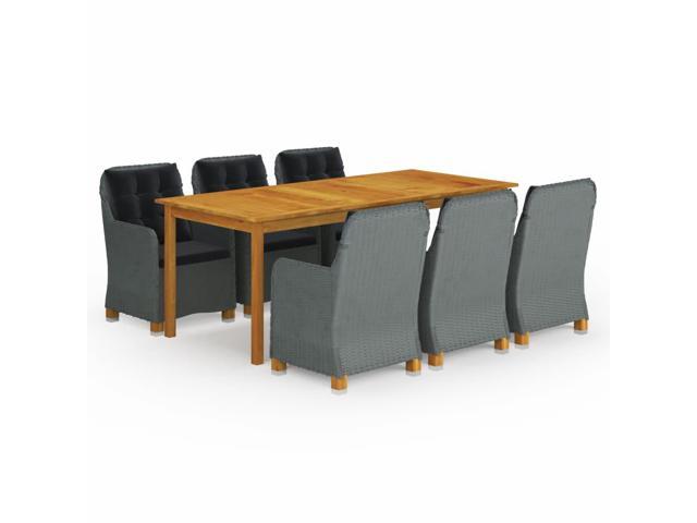 vidaXL Garden Dining Set 9 Pieces Light Gray Outdoor Patio Dinner Lounge Seat