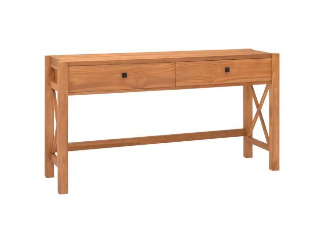 vidaXL Desk with 2 Drawers Recycled Teak Wood Computer Office Working Table