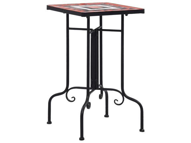 vidaXL Mosaic Side Table Terracotta and White Ceramic Flower Stand Balcony