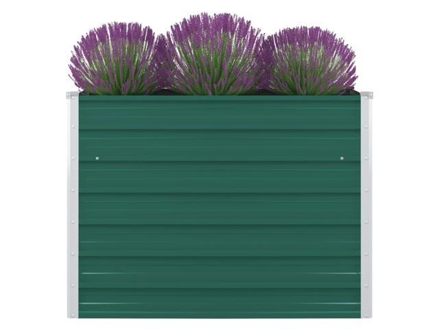 vidaXL Raised Garden Bed Galvanized Steel Green Planter Flower Box Outdoor