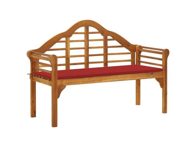vidaXL Solid Acacia Wood Garden Queen Bench with Cushion 531' Outdoor Seat