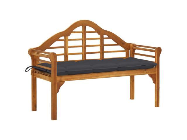 vidaXL Solid Acacia Wood Garden Queen Bench with Cushion 531' Outdoor Seat