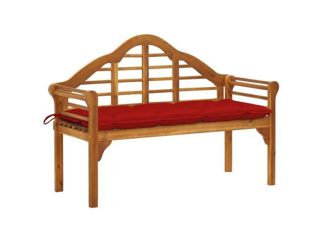 vidaXL Solid Acacia Wood Garden Queen Bench with Cushion 531' Outdoor Seat