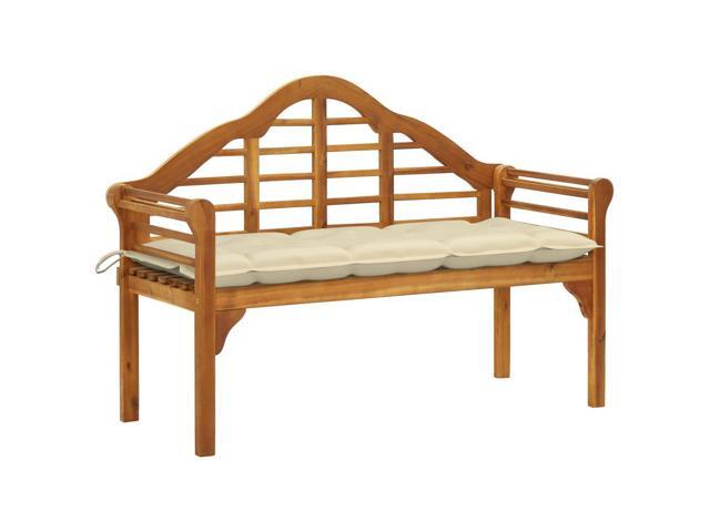vidaXL Solid Acacia Wood Garden Queen Bench with Cushion 531' Outdoor Seat