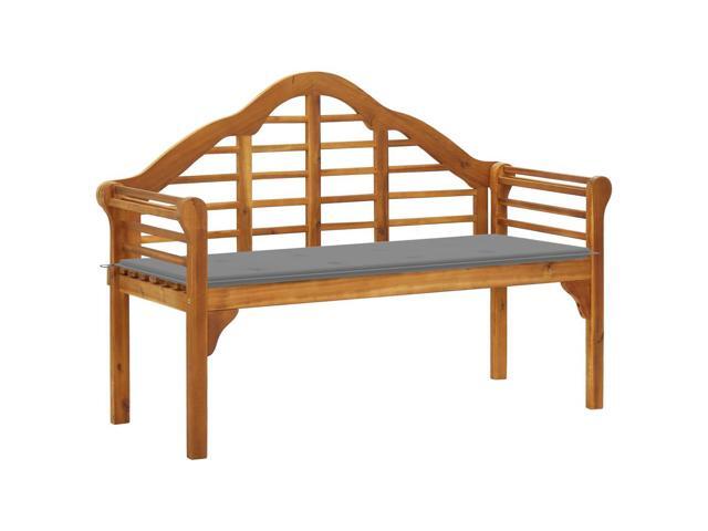 vidaXL Solid Acacia Wood Garden Queen Bench with Cushion 531' Outdoor Seat